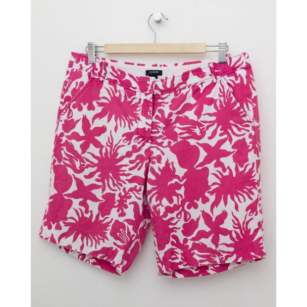 J. Crew City Fit Linen Shorts Women's 10