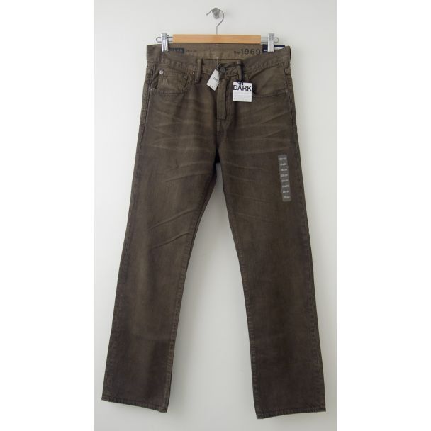 NEW Gap Men's 1969 Standard  Fit Jeans in Dark Brown Wash
