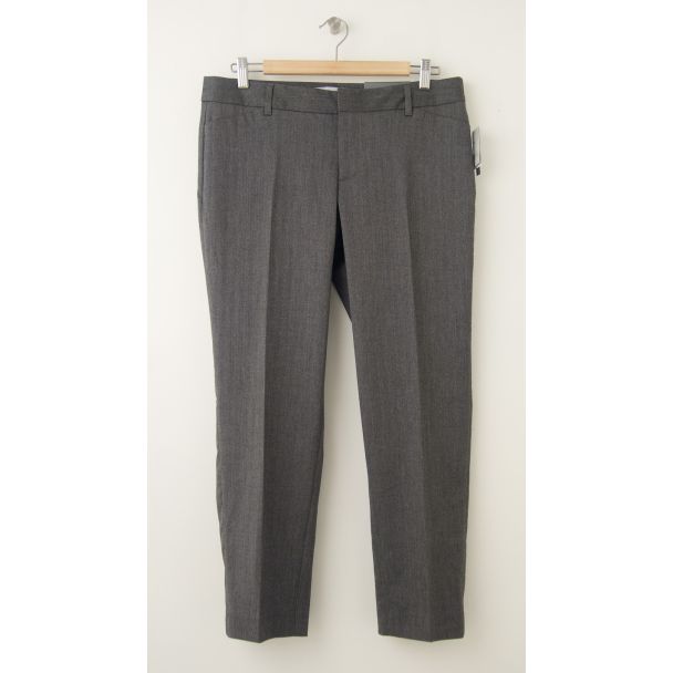 NEW Gap Slim Cropped Pants in Grey Herringbone