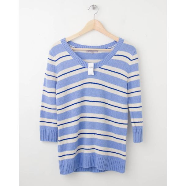 NEW Gap Striped Pullover Sweater in Marina Blue