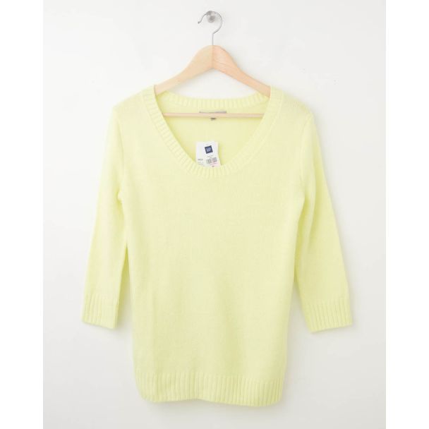 NEW Gap Neon Solid Pullover Sweater in Sugar Cane Kiwi