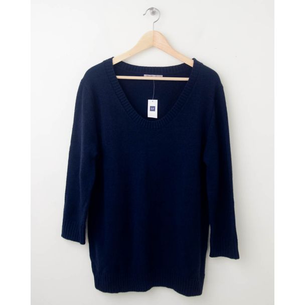 NEW Gap Solid Pullover Sweater in True Indigo Women's Large