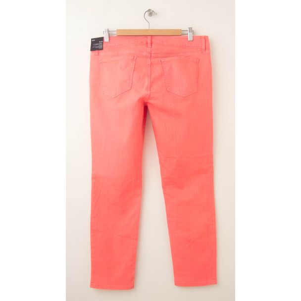 NEW Gap 1969 Always Skinny Skimmer Jeans in Neon Orange Light (back)