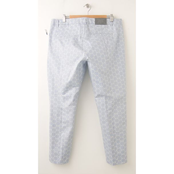 NEW Gap Slim Cropped Print Pants in Geometric Blue (back)