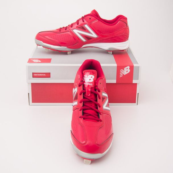 New Balance 4040 Low Cut Baseball Cleats MB4040AR in Red with White
