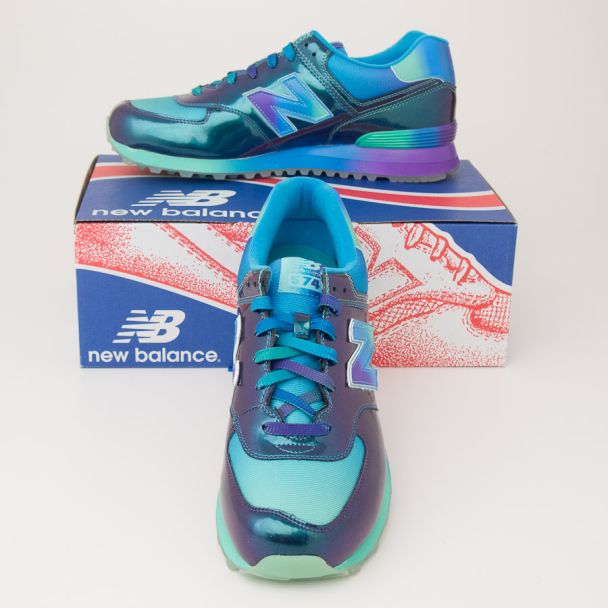 New Balance Men's Rainbow 574 Classics Running Shoes ML574BOW in Blue