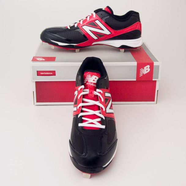 New Balance 4040 Low Cut Baseball Cleats MB4040LR Black with Red 