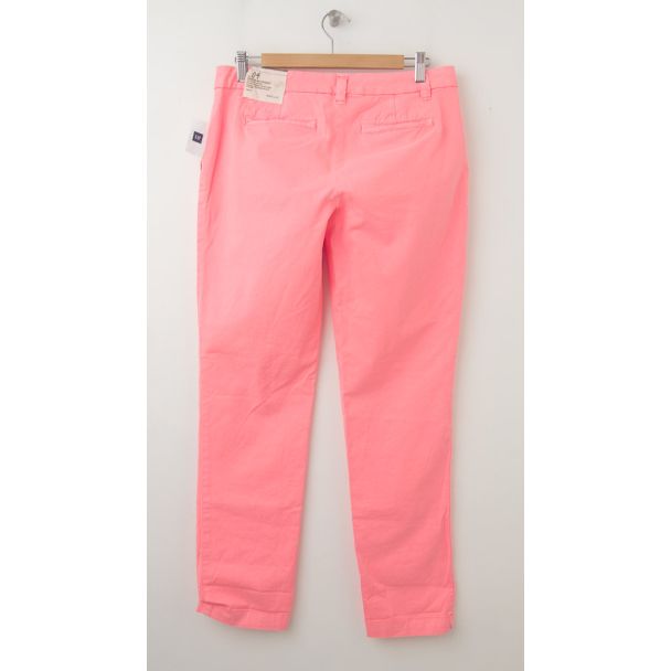 NEW Gap Neon Dye Broken-In Straight Khaki Pants in Neon Peach