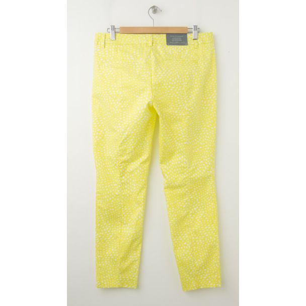 NEW Gap Slim Cropped Pants in Yellow Print