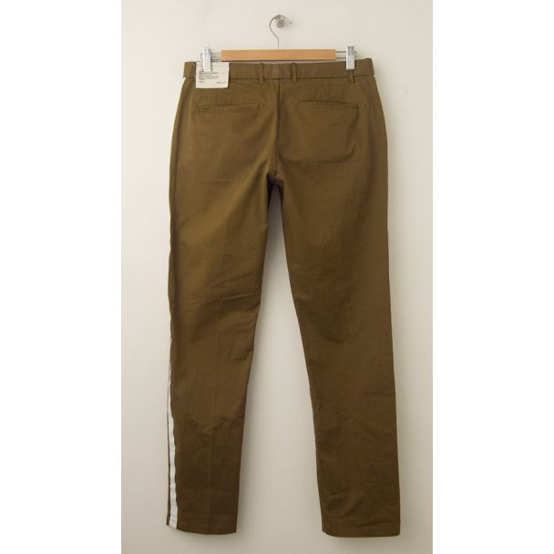 NEW Gap Broken-In Straight Tuxedo-Striped Khaki Pants in Modern Bronze