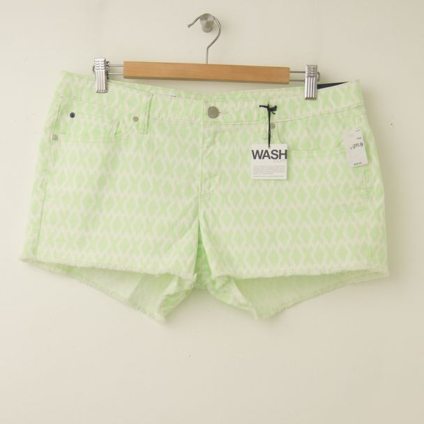 NEW Gap 1969 Printed Summer Cut-Offs Denim Maddie Shorts in Kiwi 