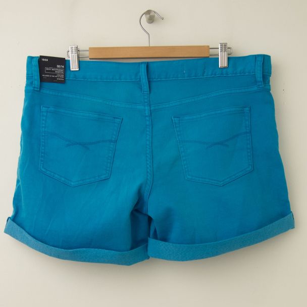 NEW Gap 1969 Sexy Boyfriend Denim Hemmin Shorts in Surf Pipe Blue