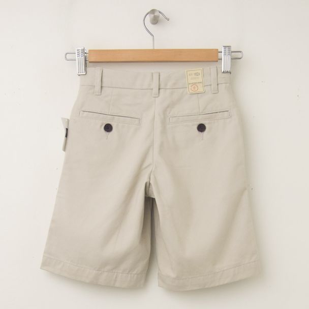 GapKids Boy's GapShield Uniform New Flat Front Short in Classic Stone (back)