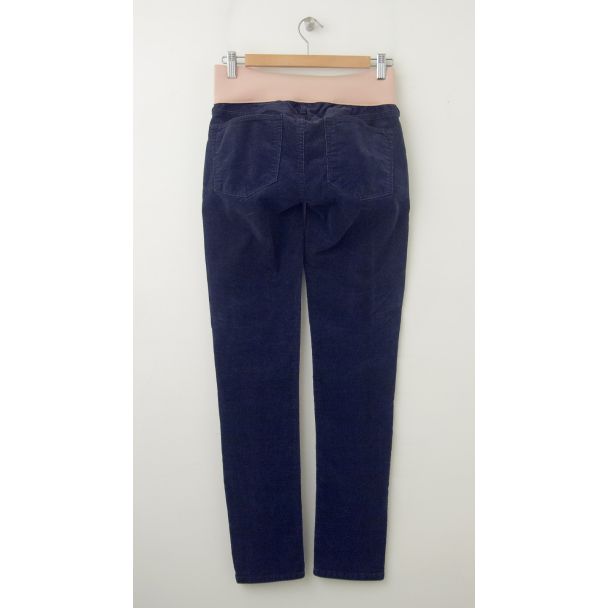 NEW Gap 1969 Demi Panel Always Skinny Maternity Cords Pants in Vintage Blue (back)