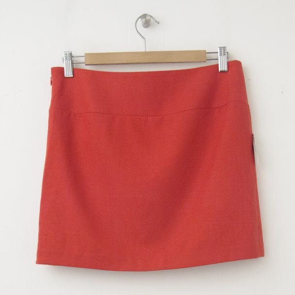NEW Gap Wool Mini Skirt in Festive Orange (back)