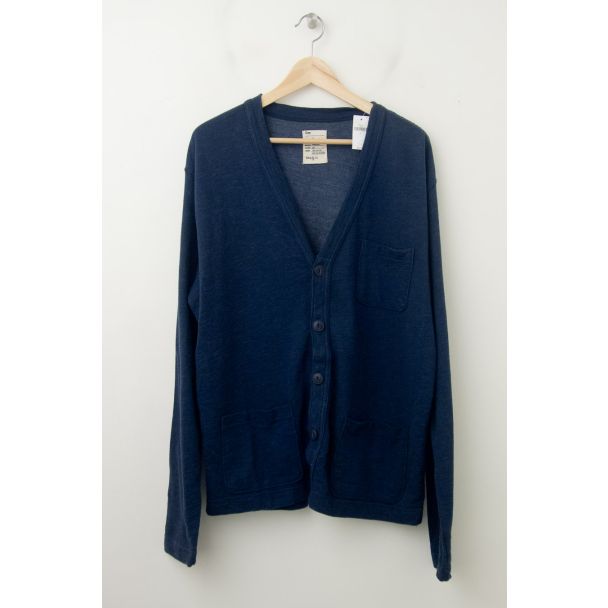 NEW Gap Heavy Jersey Cardigan Sweater in Washed Medium Blue