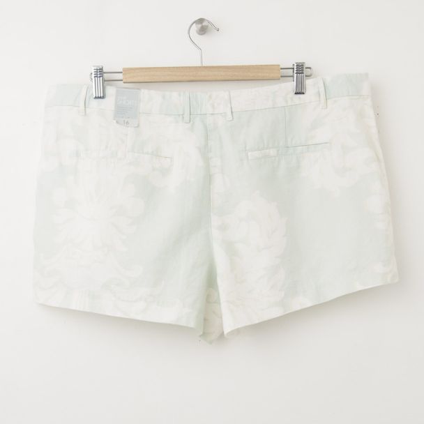 NEW Gap Sunkissed Printed Linen Short Shorts in Light Peppermint 