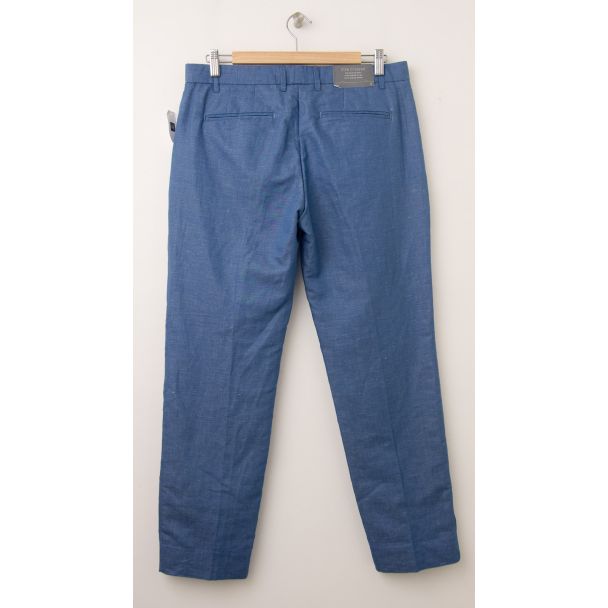 NEW Gap Slim Cropped Linen Pants in Medium Blue