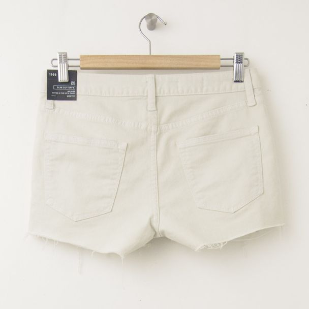 NEW Gap 1969 Raw-Edge Maddie Slim Cut-Off Denim Sh)orts in Chino (back