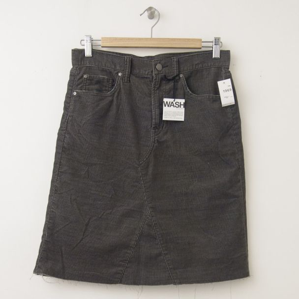 NEW Gap 1969 A-Line Denim Skirt in Graphite Grey