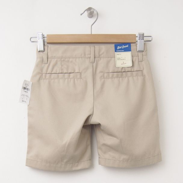 NEW GapKids Girl's GapShield Uniform Flat Front Shorts (6") in Wicker Beige