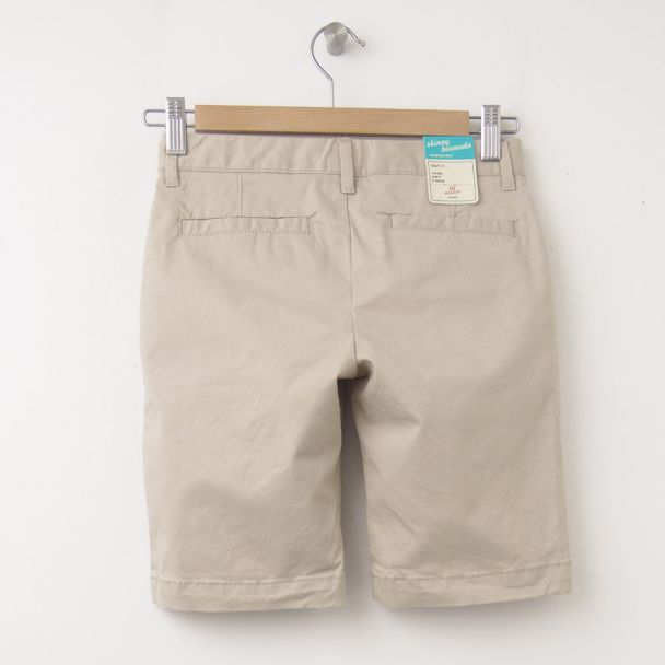 NEW GapKids Girl's Uniform Skinny Stretch Bermuda Shorts (8") in Wicker Beige 