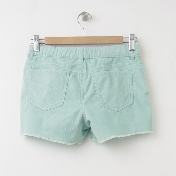 NEW GapKids Girl's Cord Cut-Off Shorties in Fantasy Aqua (back)