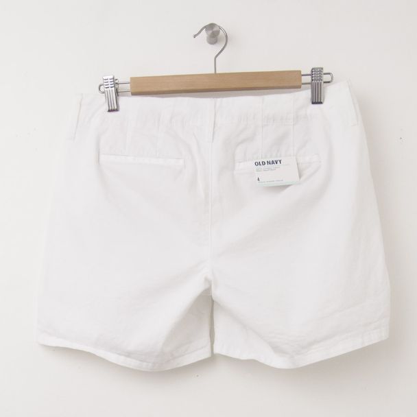 NEW Old Navy Cuffed Twill Boyfriend Shorts in Bright White