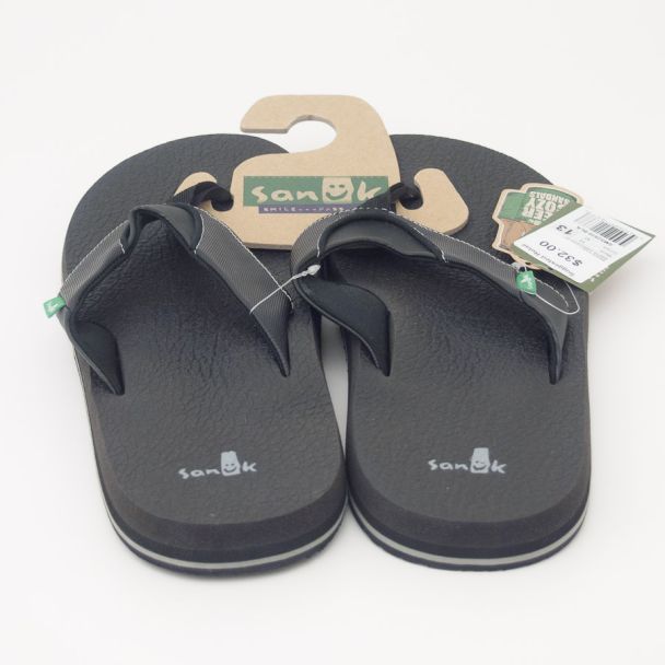 Sanuk Beer Cozy Flip-Flop Sandals SMS2839 in Black