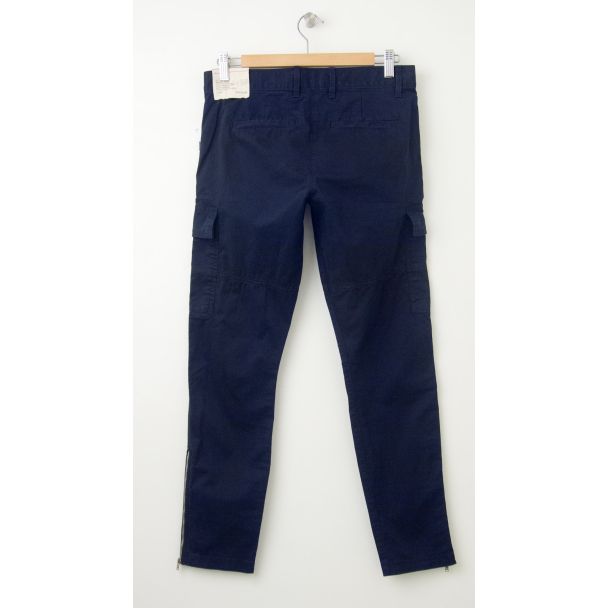 NEW Gap Skinny Mini Cargo Khaki Pants in Deep True Navy (back)