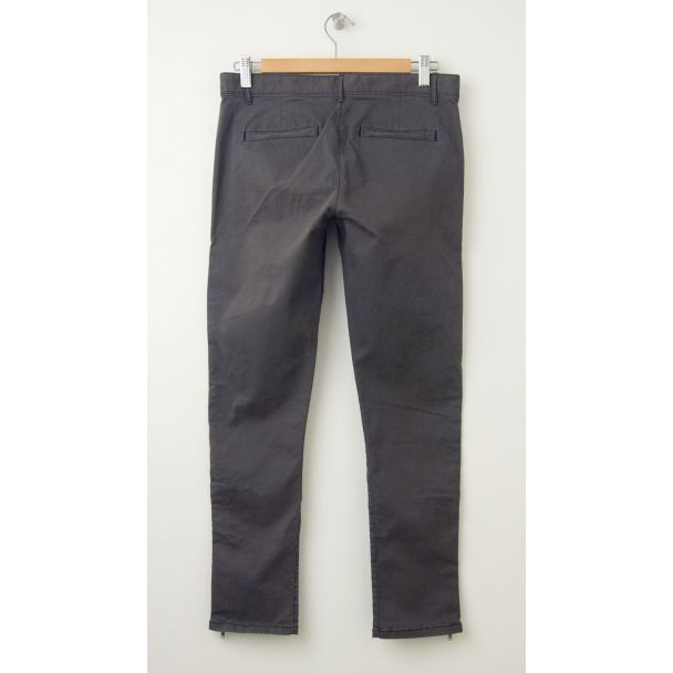 NEW Gap Skinny Mini Zip Khaki Pants in Flint Grey (back)