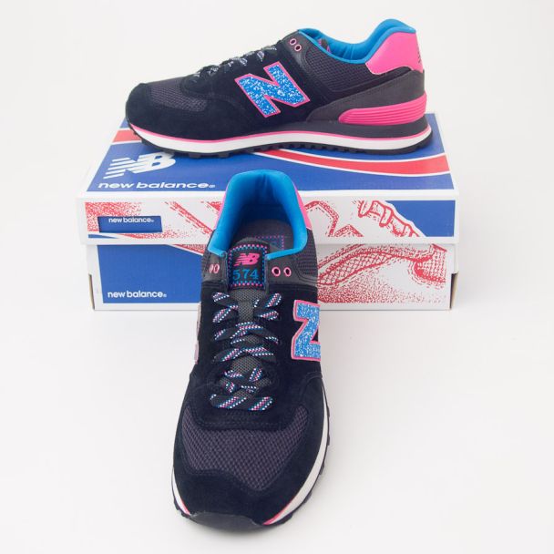 New Balance Women's Outside In 574 Classics Running Shoes in Black WL574OIC 