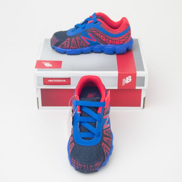 New Balance Infant/Toddler's Spiderman 890v4 Running Shoe KV890DBI in Blue with Red
