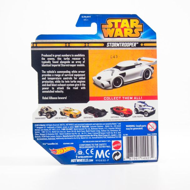 Mattel Hot Wheels Star Wars Stormtrooper Car