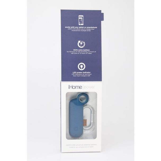 iHome Power Clip Universal External 2600 mAh Battery IH-CT4010N in Blue