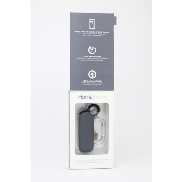 iHome Power Clip Universal External 2600 mAh Battery IH-CT4010B in Black