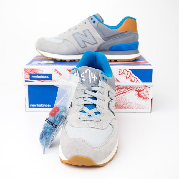 New Balance Women's New England 574 Classics Running Shoes WL574AMB in Silver Mink