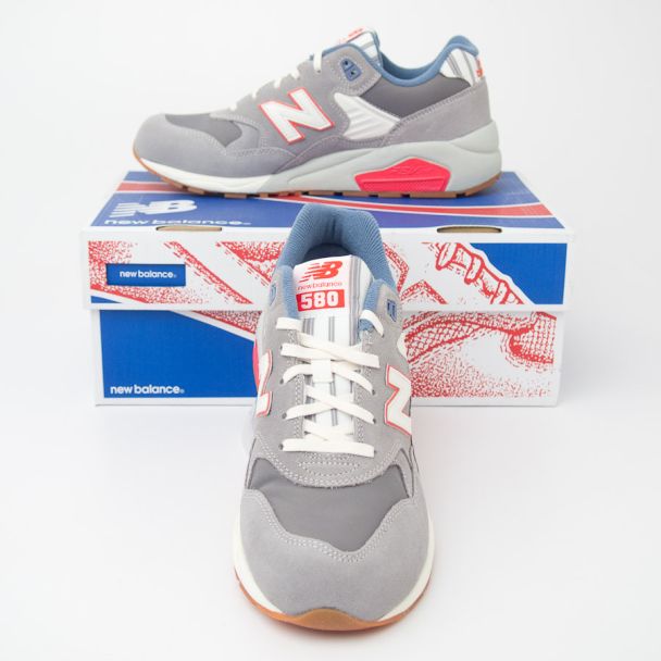 New Balance Women's 580 Neon Seaside Hideaway Running Shoes WRT580RE in Grey