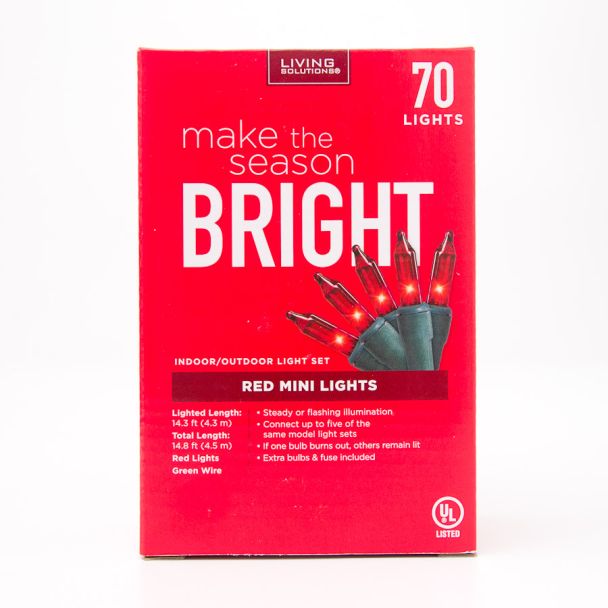 Living Solutions Red Mini Lights 70 Lights