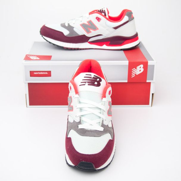 New Balance Men's 530 Remix Running Shoes M530AAA in White/Burgundy/Orange 