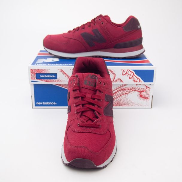 New Balance Men's Canvas 574 Classics Running Shoes ML574MDA in Biking Red