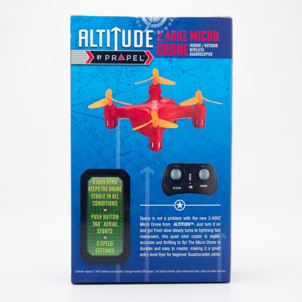 Propel RC Altitude 2.4Ghz Micro Drone Indoor/Outdoor Wireless Quadrocopter - Red with Orange