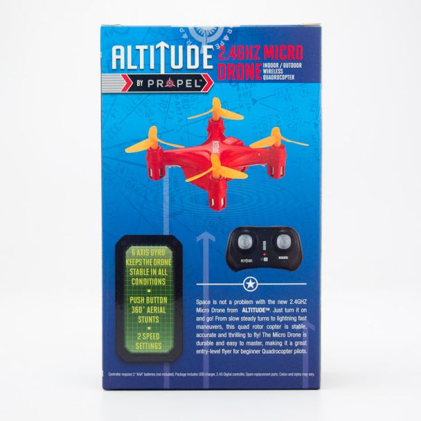 Propel RC Altitude 2.4Ghz Micro Drone Indoor/Outdoor Wireless Quadrocopter - Red with Orange