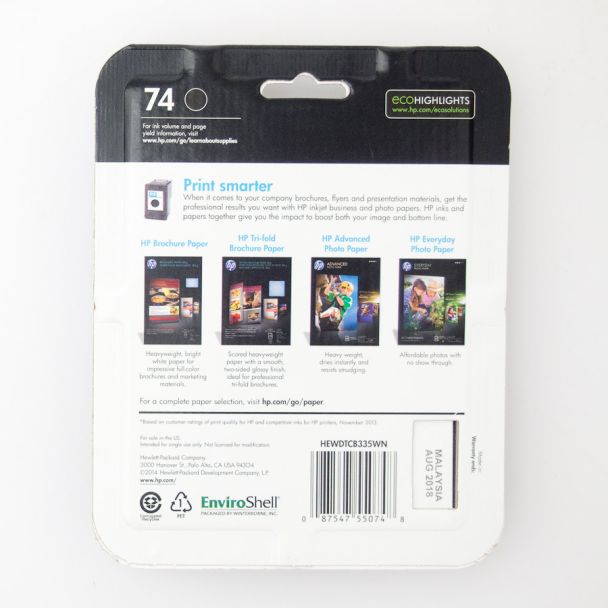 HP 74 Black Ink Cartridge CB335WN