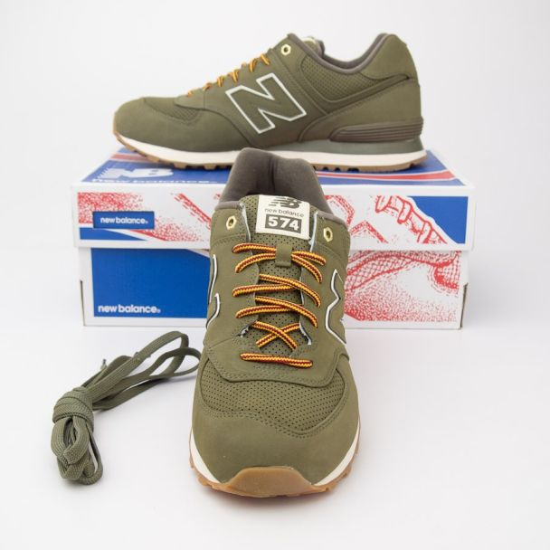 New Balance Men's Outdoor 574 Classics Running Shoes ML574HRX in Olive