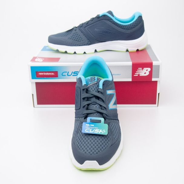 New Balance Women's Comfort Cushion 575v2 Running Shoes W575LT2 in Grey with Blue 