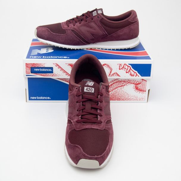 New Balance Unisex Pigskin 420 Classics Running Shoes U420BTS in Burgundy