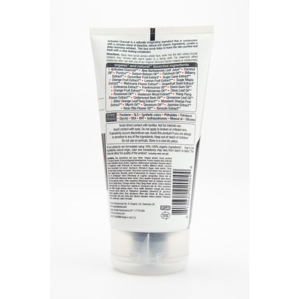 Organic Doctor Bioactive Skincare Activated Charcoal Deep Cleansing Face Scrub 4.2 fl oz