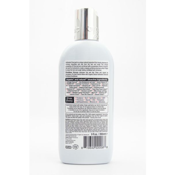 Organic Doctor Bioactive Haircare Activated Charcoal Purifying Shampoo 9 fl oz