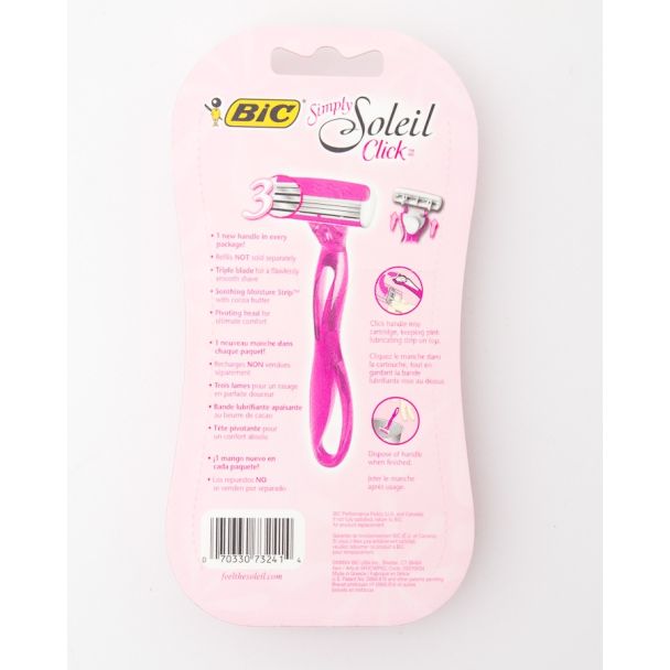 Bic Simply Soleil Click 3 Blade Razor with 6 Cartridges